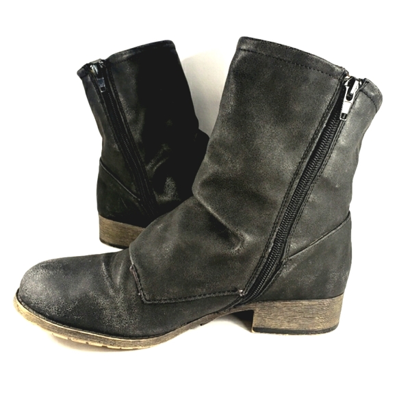 Jelly Pop Ivey  Black Vegan Leather, Double Buckle, Double Zip Bootie. Wmn 8M - Picture 4 of 12